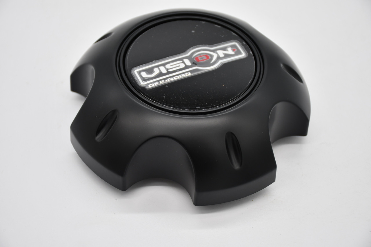 Vision Matte Black Wheel Center Cap CSET01MB 5.75 Inch 3.875 Inch Clip Diameter