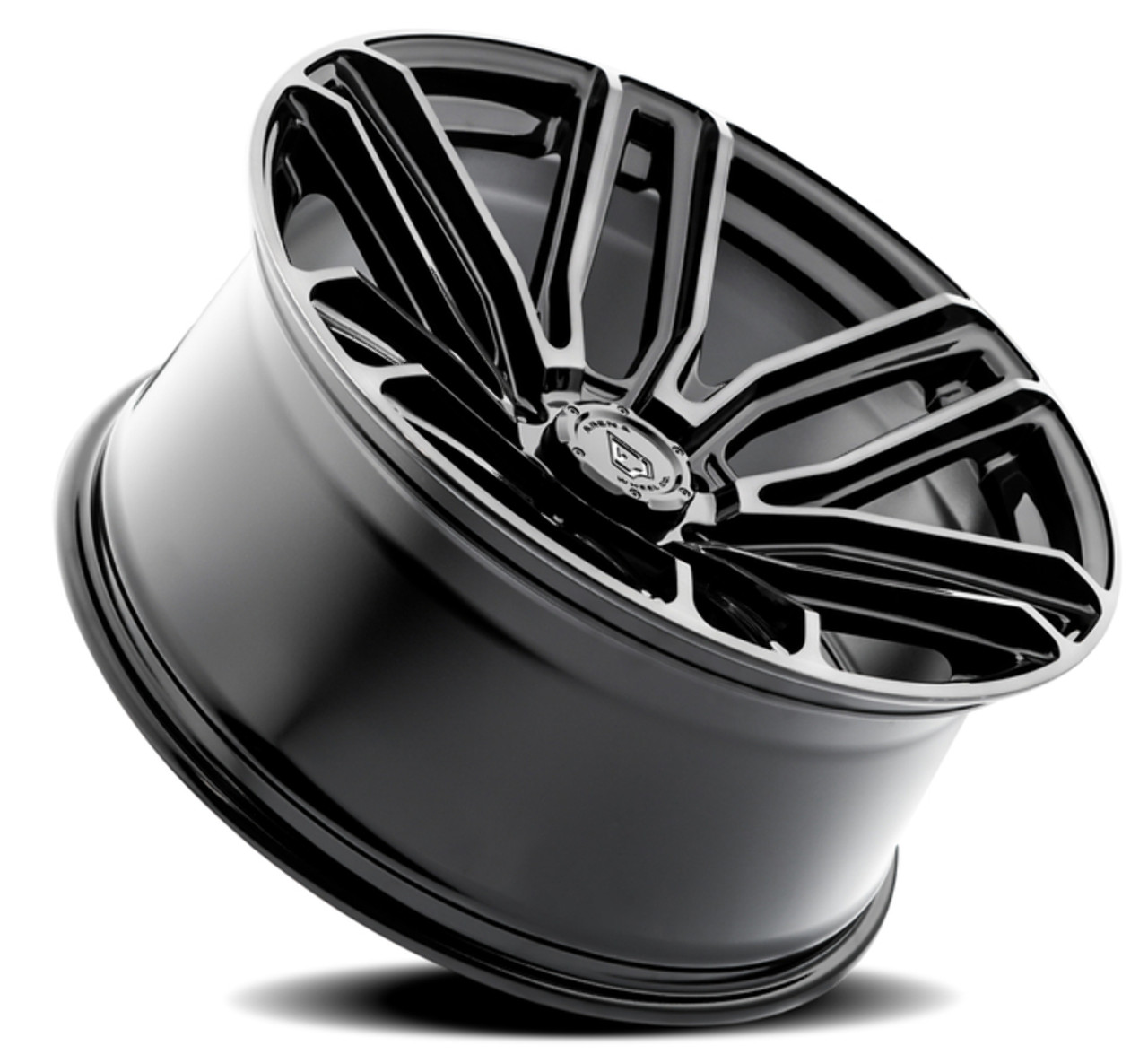 Set 4 22" Arena Supreme 22x9.5 6x135 20mm Glossy Black Brushed DDT Face Clear