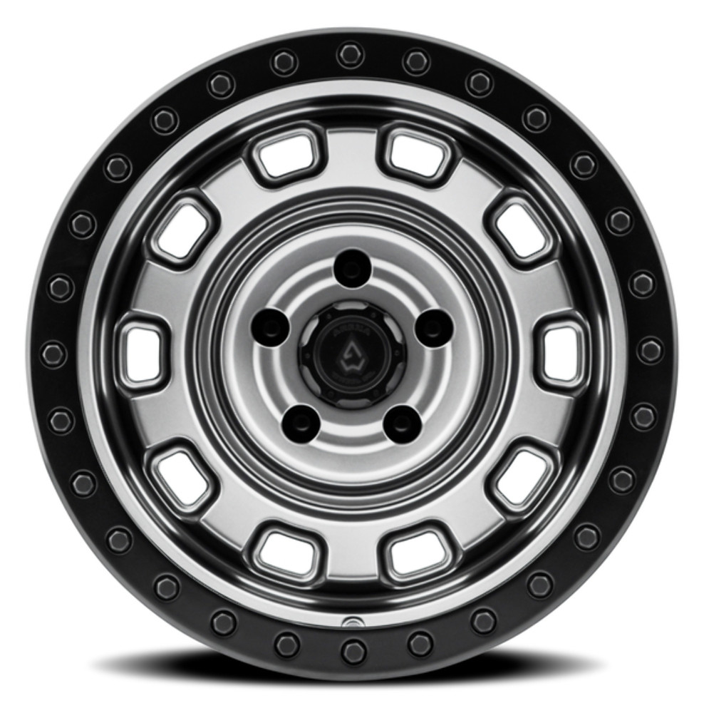 17" Arena Gunner 17x9 6x135 0mm Wheel Satin Gun Metal Center Satin Black Lip Rim
