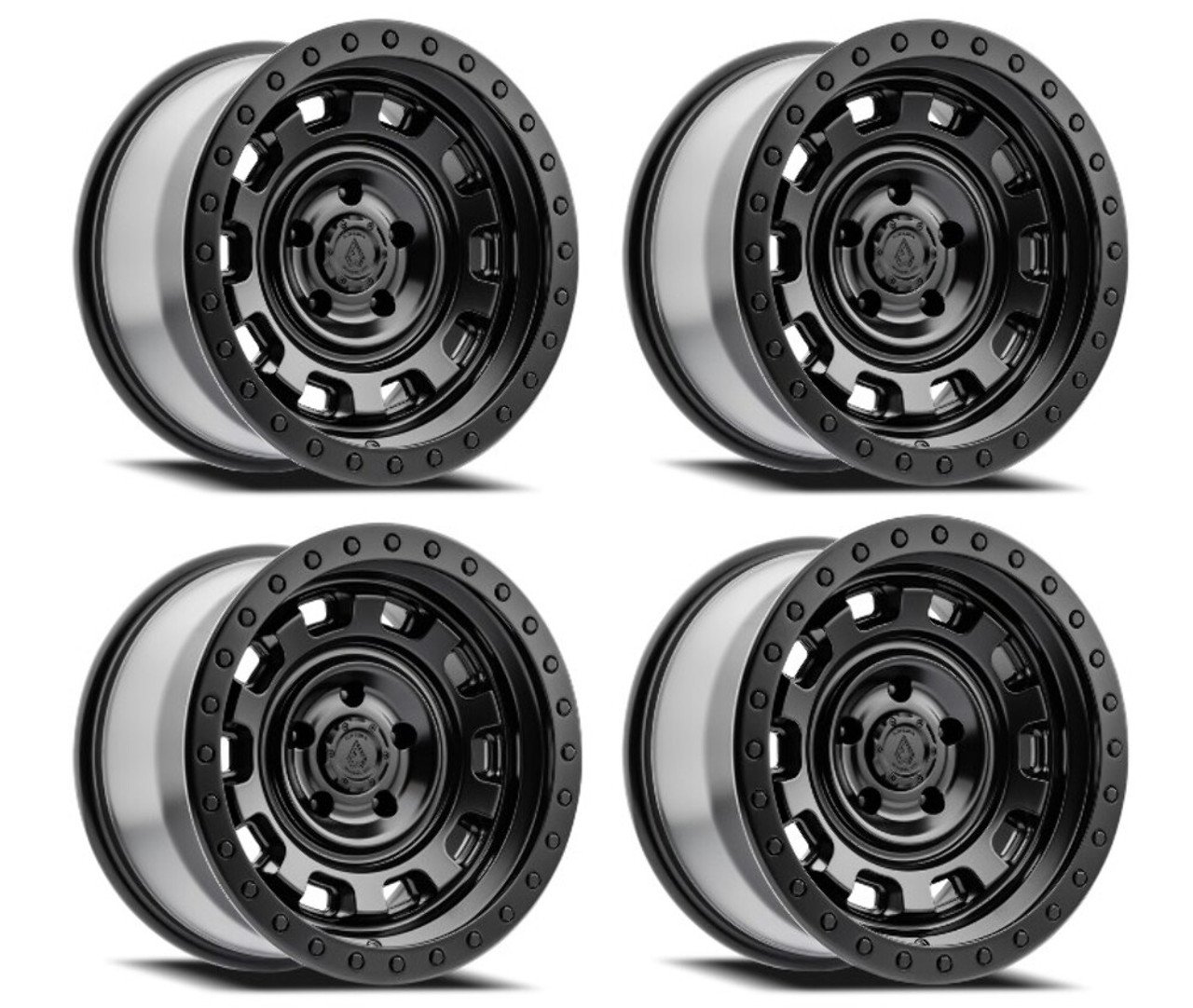 Set 4 17" Arena Gunner 17x9 6x5.5 0mm Satin Black Wheels For Chevy GMC Ram Rims