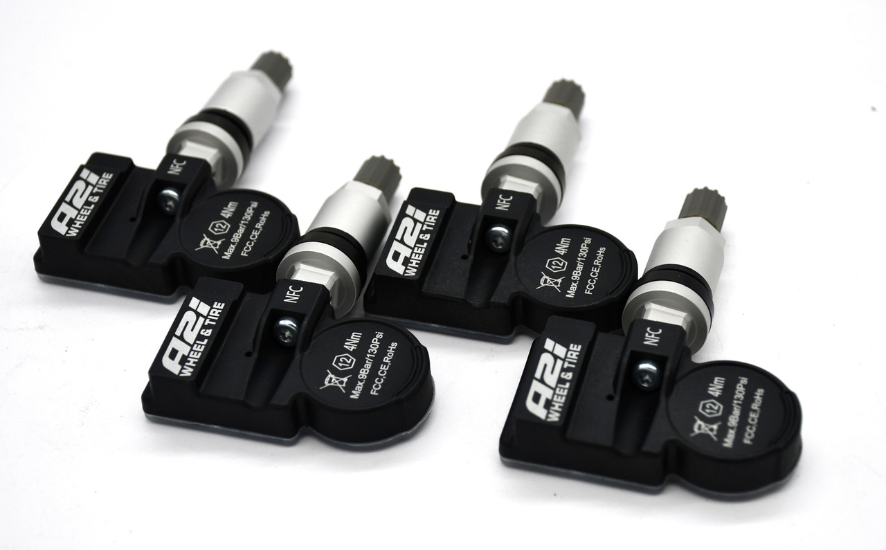 Set 4 TPMS Sensors 433Mhz Metal Stem fits 12-16 Fiat 500