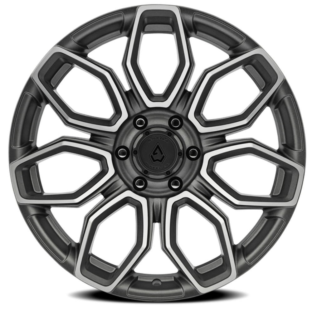 20" Arena Cobra 20x9 5x5 20mm Wheel Texture Gun Metal Machine Clear Coat Rim