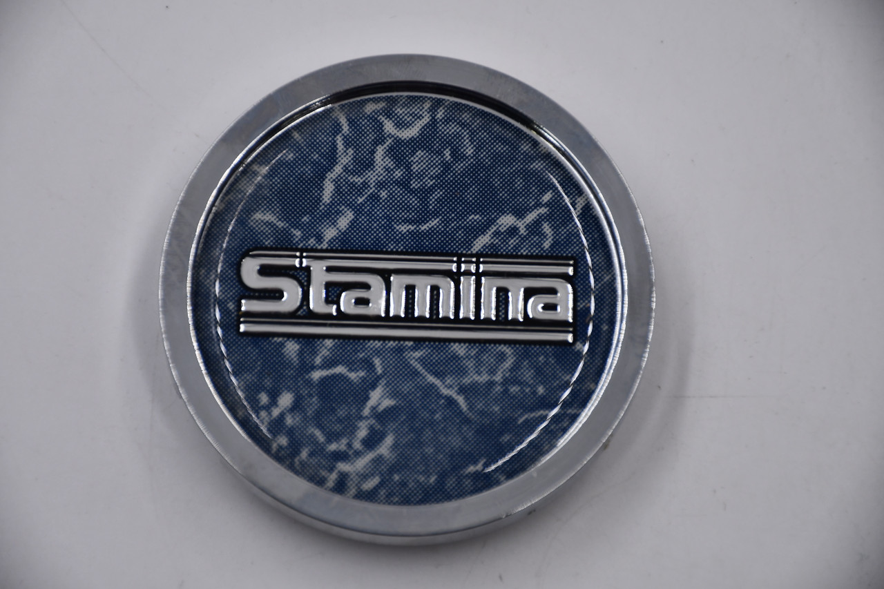 Stamina Chrome / Blue White insert Wheel Center Cap Hub Cap 98-1231 2.5" Stamina Wheels Snap in