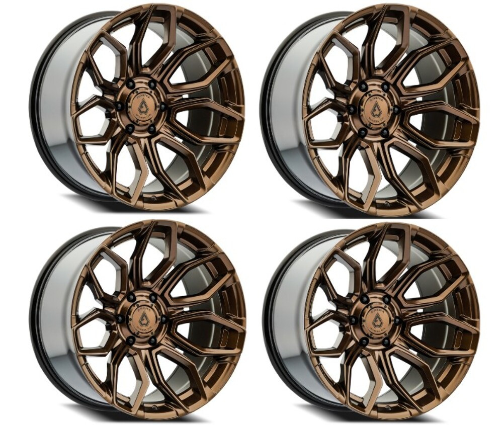 Set 4 20" Arena Cobra 20x10 6x135 -18mm Wheels Smoked Bronze Tint Clear Rims