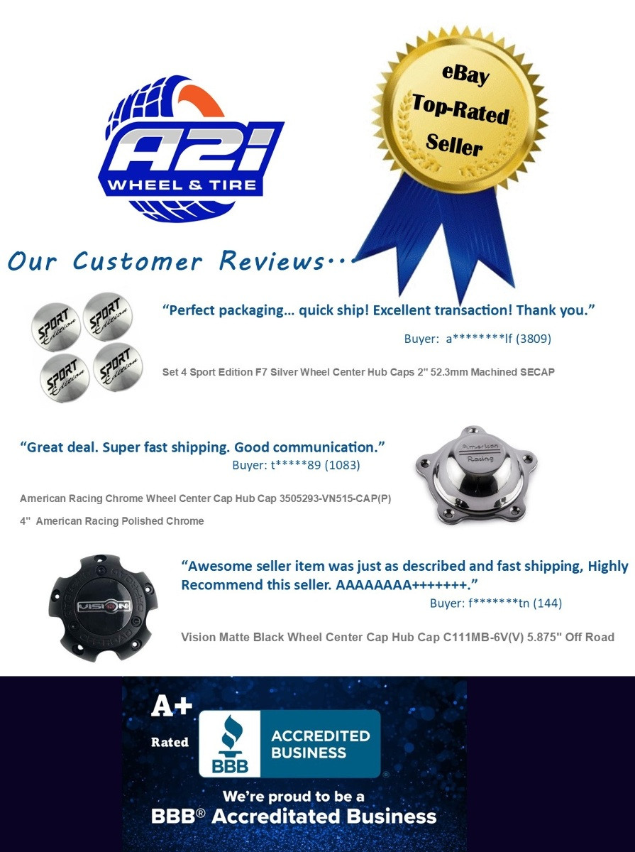 Vision Gloss Black Wheel Center Cap Hub Cap C394PLGB-6VX4 5.875" Vision Fury 6 Lug Bolt On