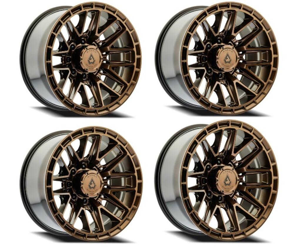 Set 4 20" Arena Battle 20x10 5x5 -18mm Smoked Bronze Tint Clear Lifted Rims