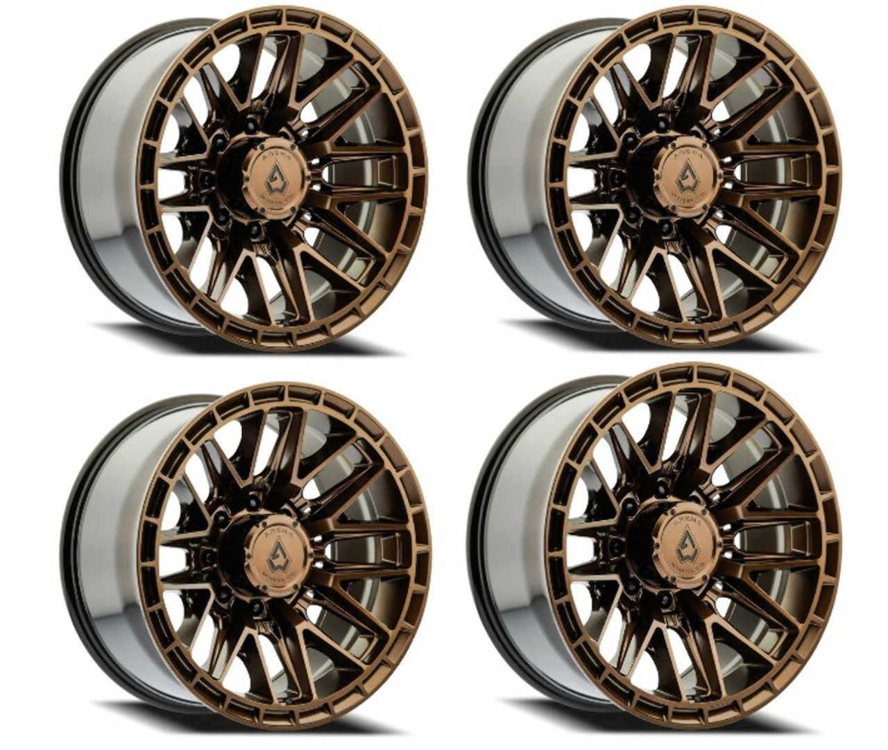 Set 4 22" Arena Battle 22x10 8x180 -18mm Smoked Bronze Tint Clear Truck Rims