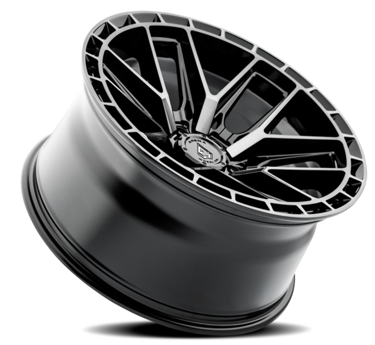 Set 4 17" Arena Battle 17x9 6x5.5 -12mm Glossy Black Machined DDT Face & Lip Rim