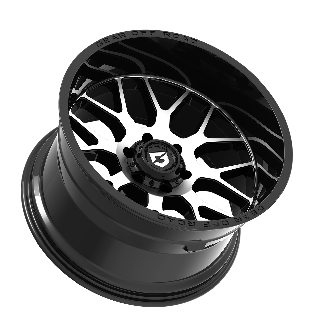 Set 4 20" Gear Off Road 763MB Raid Black Machined Face 20x10 Wheels 6x5.5 -12mm