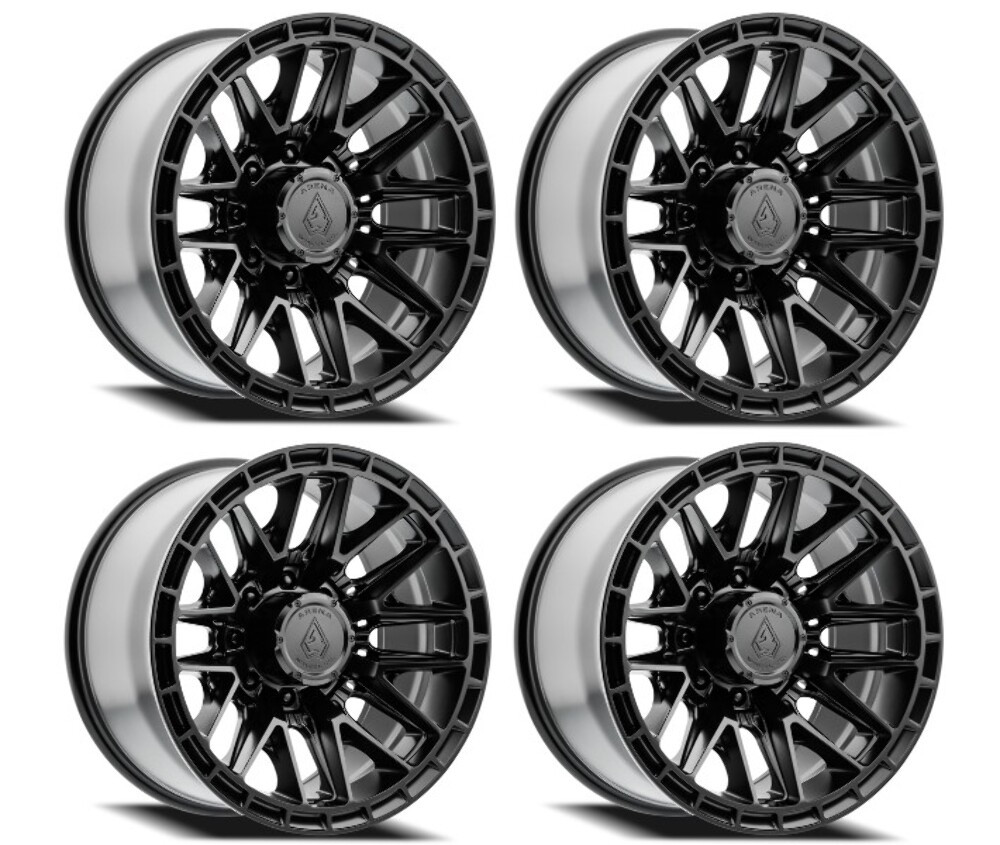 Set 4 22" Arena Battle 22x12 8x180 -44mm Satin Black Wheels Lifted Truck Rims