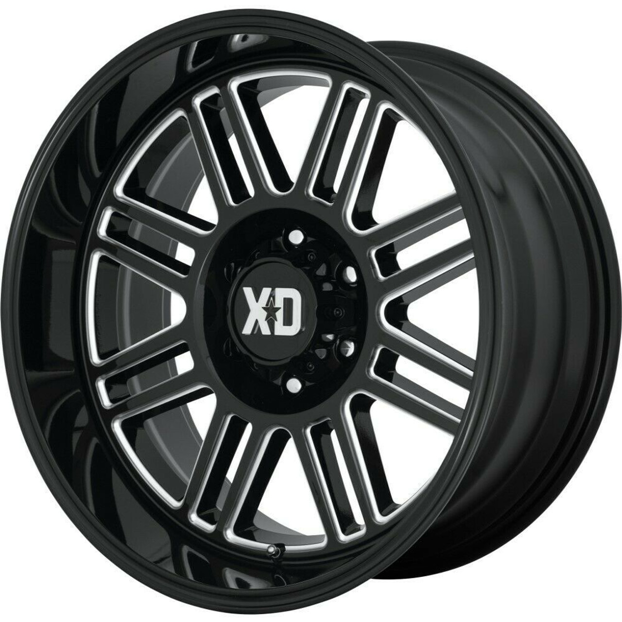 XD XD850 Cage 20x9 8x6.5 Gloss Black Milled Wheel 20" 18mm Rim