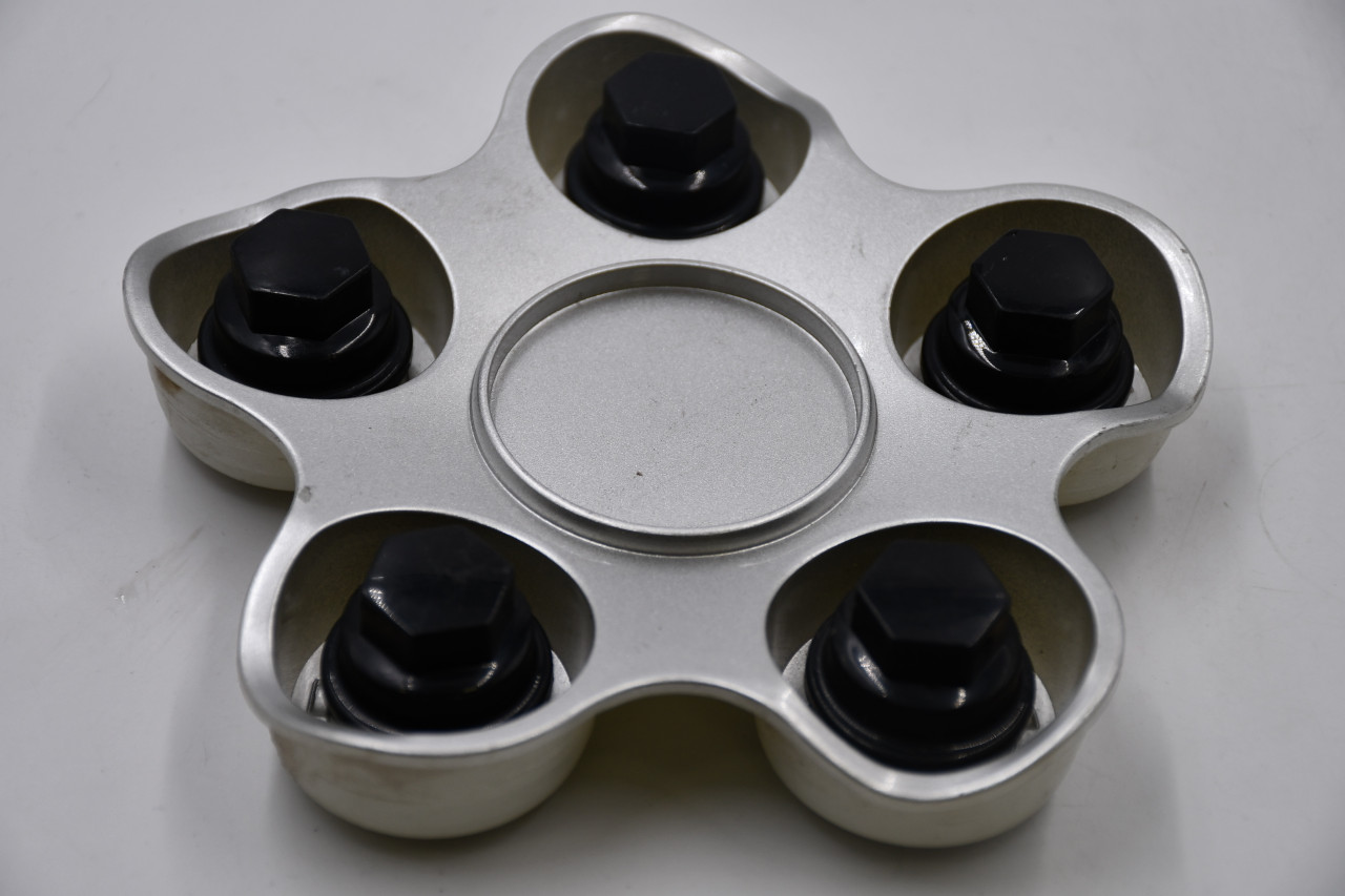 Aftermarket Sliver w/ Black Lug covers Wheel Center Cap Hub Cap PD-CAPSX-5025(6547)(NI) 5.5" Blank No Logo or Insert