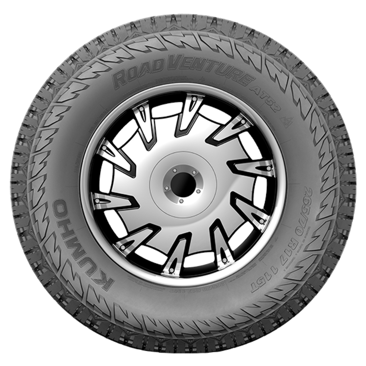 LT265/60R20/10 Kumho Tires Road Venture AT52 Radial Tire 2656020 All Terrain 121/118S