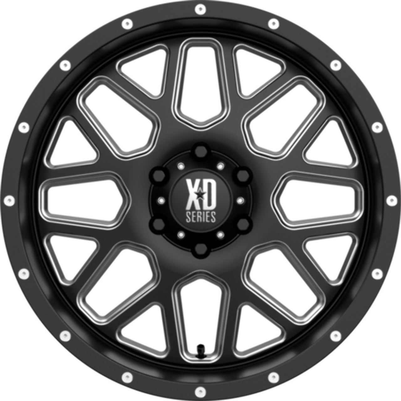 XD XD820 Grenade 20x9 5x150 Satin Black Milled Wheel 20" 0mm Rim XD XD820 Grenade 20x9 5x150 Satin Black Milled Wheel 20" 0mm Rim