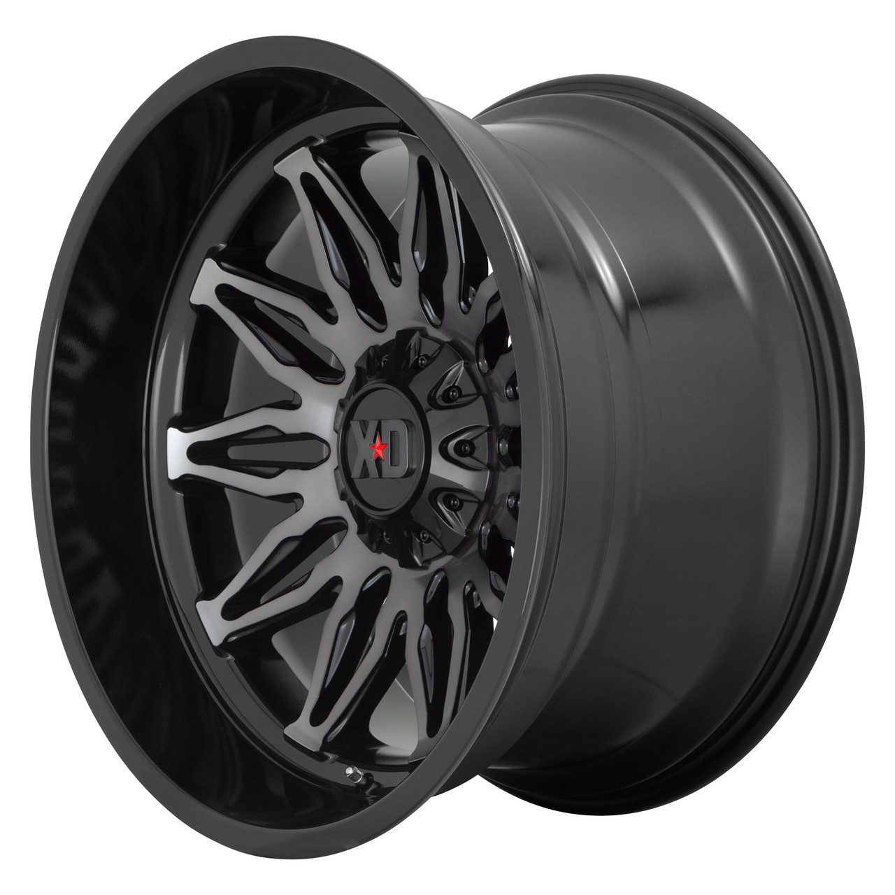 XD XD859 Gunner 22x12 5x5 5x5.5 Gloss Black Machined Gray Tint Wheel 22" -44mm