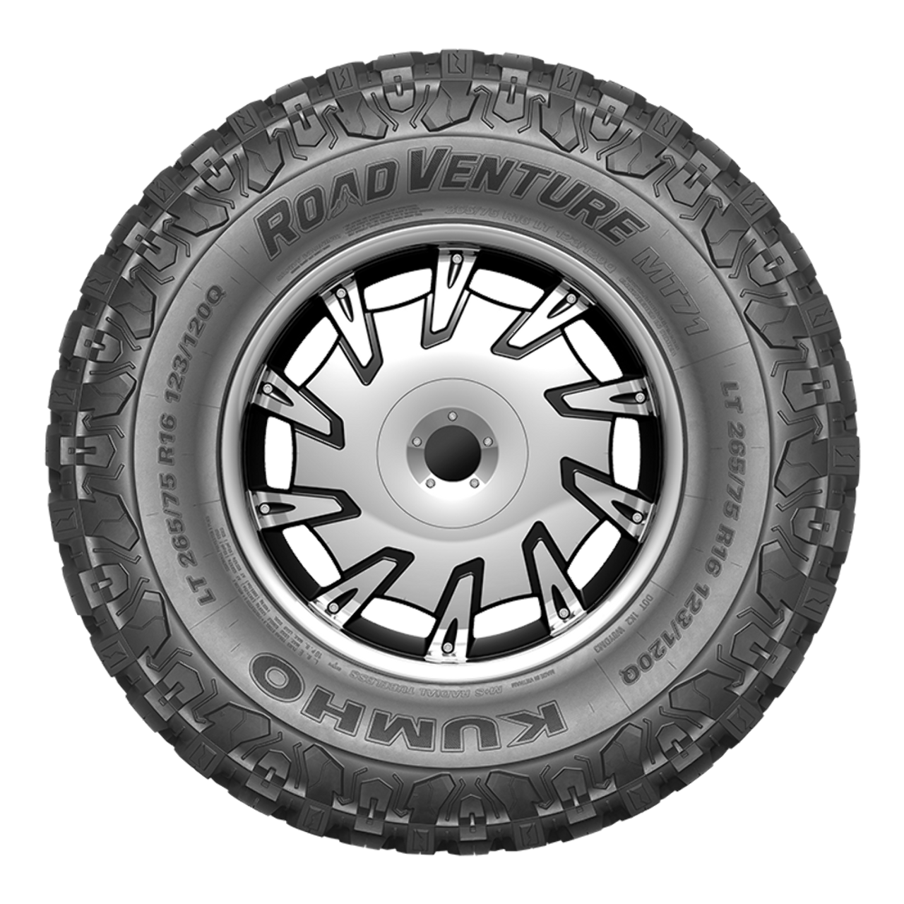LT285/70R17/10 Kumho Tires Road Venture MT71 Radial Tire 2857017 Mud Terrain 121/118Q