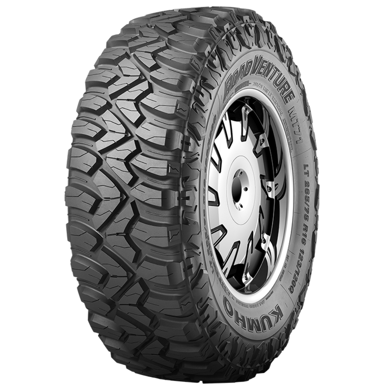 LT265/70R17/10 Kumho Tires Road Venture MT71 Radial Tire 2657017 Mud Terrain 121/118Q