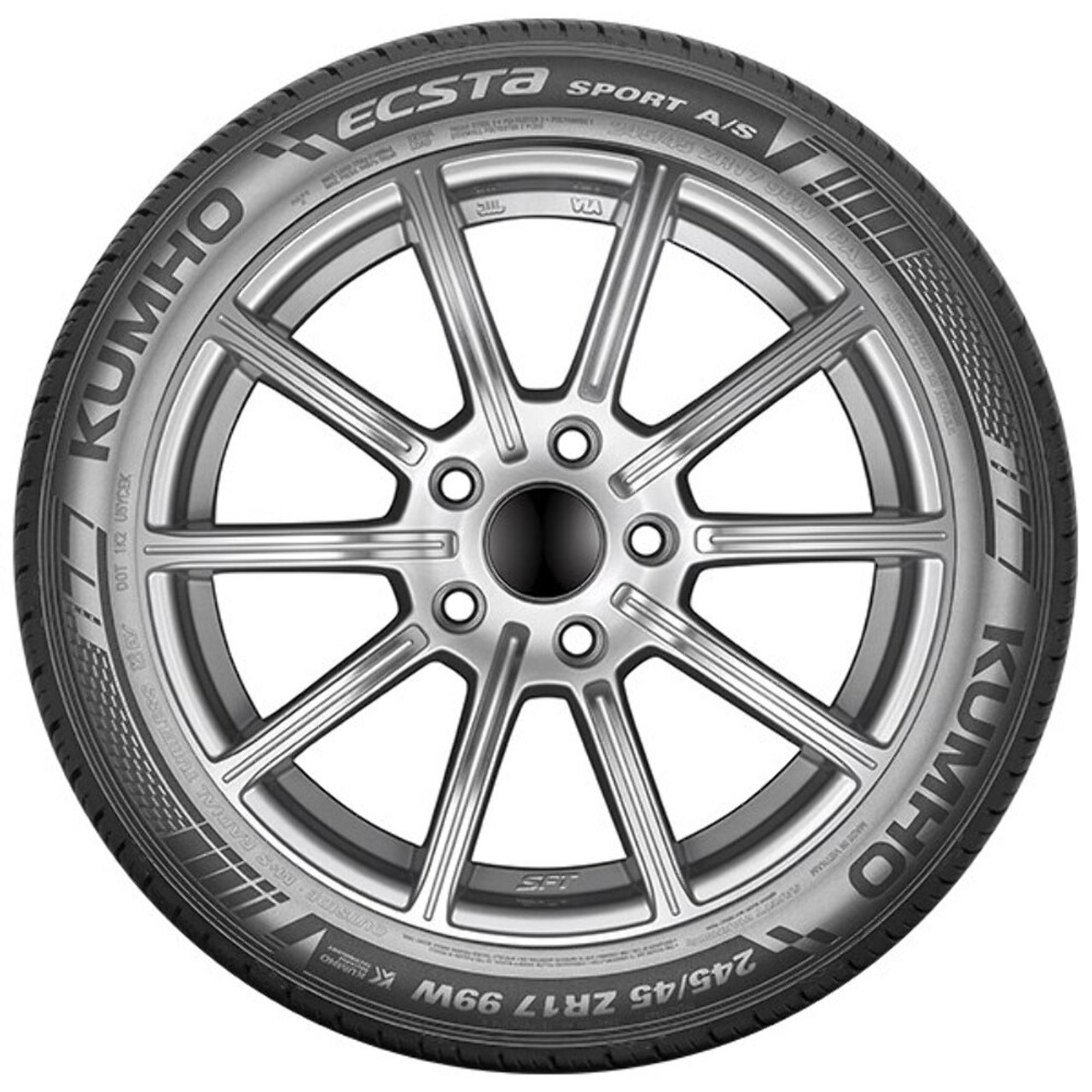 245/40R19XL Kumho Tires Ecsta Sport AS PA71 Radial Tire 2454019 Ultra High Performance 98Y