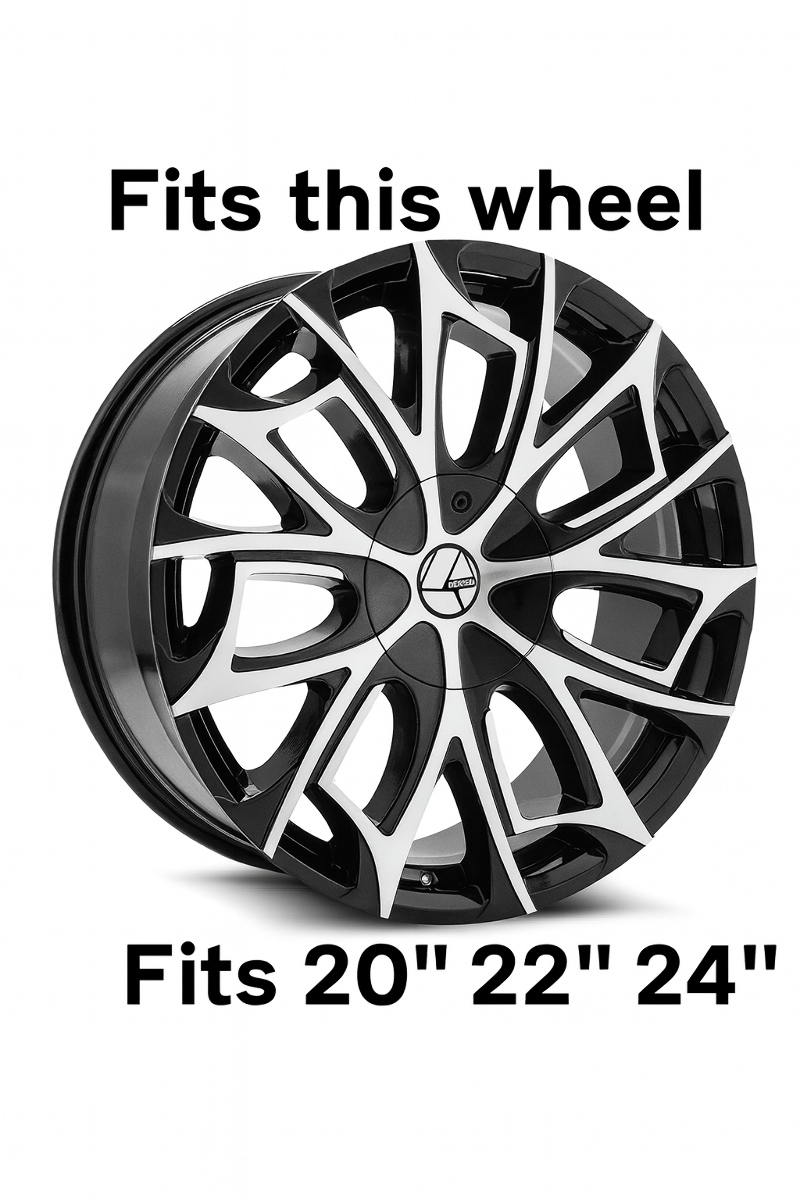 Azara AZA-512 Wheel Center Cap Gloss Black Black Machined 20" 22" 24" Wheels