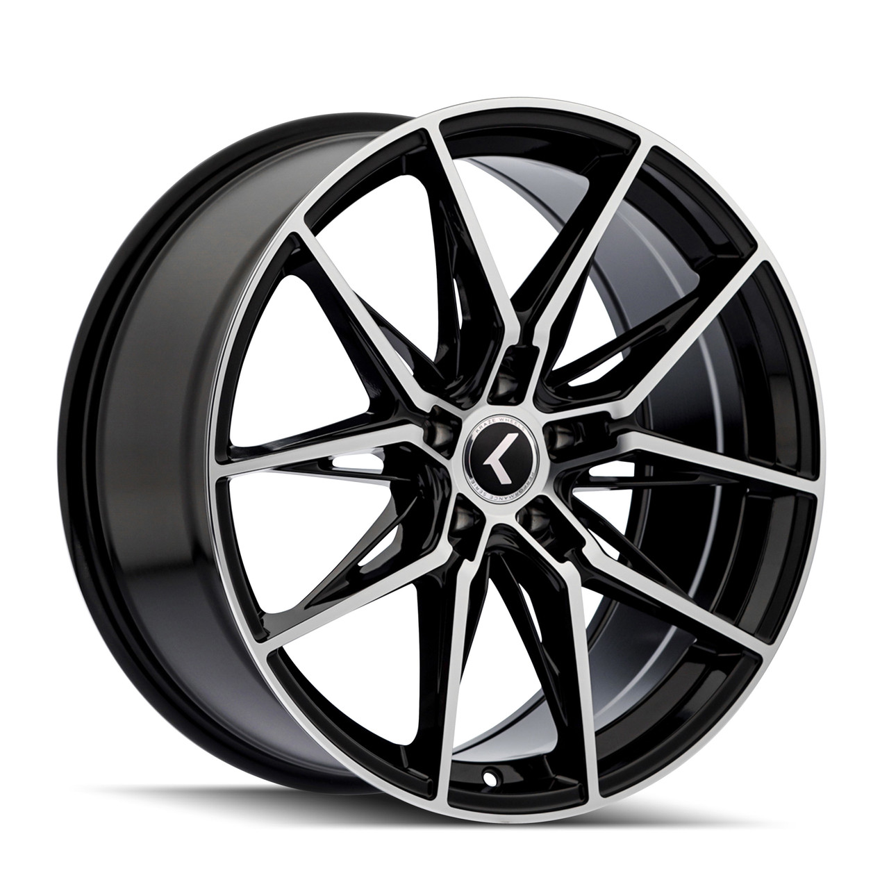 Set 4 19" Kraze Evolve Gloss Black Machined 19x8.5 Wheels 5x4.5  35mm Rims