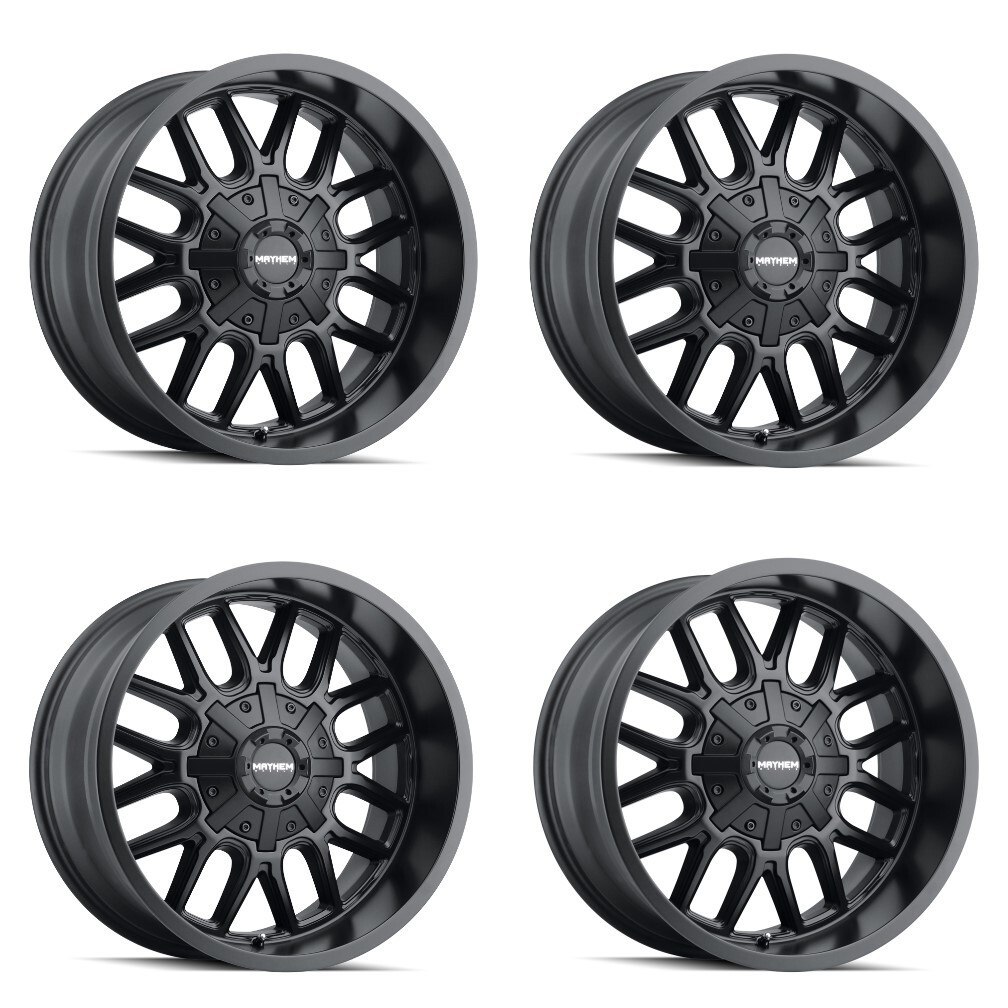 Set 4 20" Mayhem Cogent Matte Black 20x9 Wheels 8x6.5 0mm Offroad Truck Rims