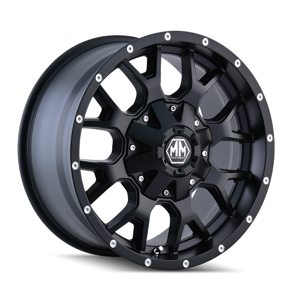 20" Mayhem Warrior Matte Black 20x9 Wheel 8x6.5 18mm Truck SUV Rim 8015-2981MB18