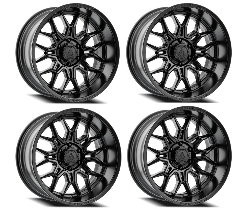 Set 4 22" Arena Violator Satin Black 22x12 Wheels 6x5.5 -44mm Truck SUV Rims