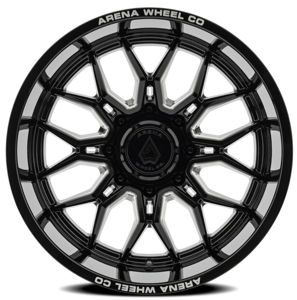 22" Arena Violator Gloss Black Milled 22x12 Wheel 8x180 -44mm A117222018N04416