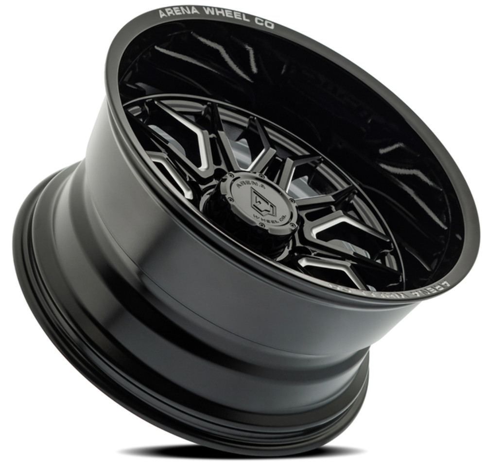 Set 4 20" Arena Violator Gloss Black Milled 20x10 Wheels 8x180 -18mm Truck Rims