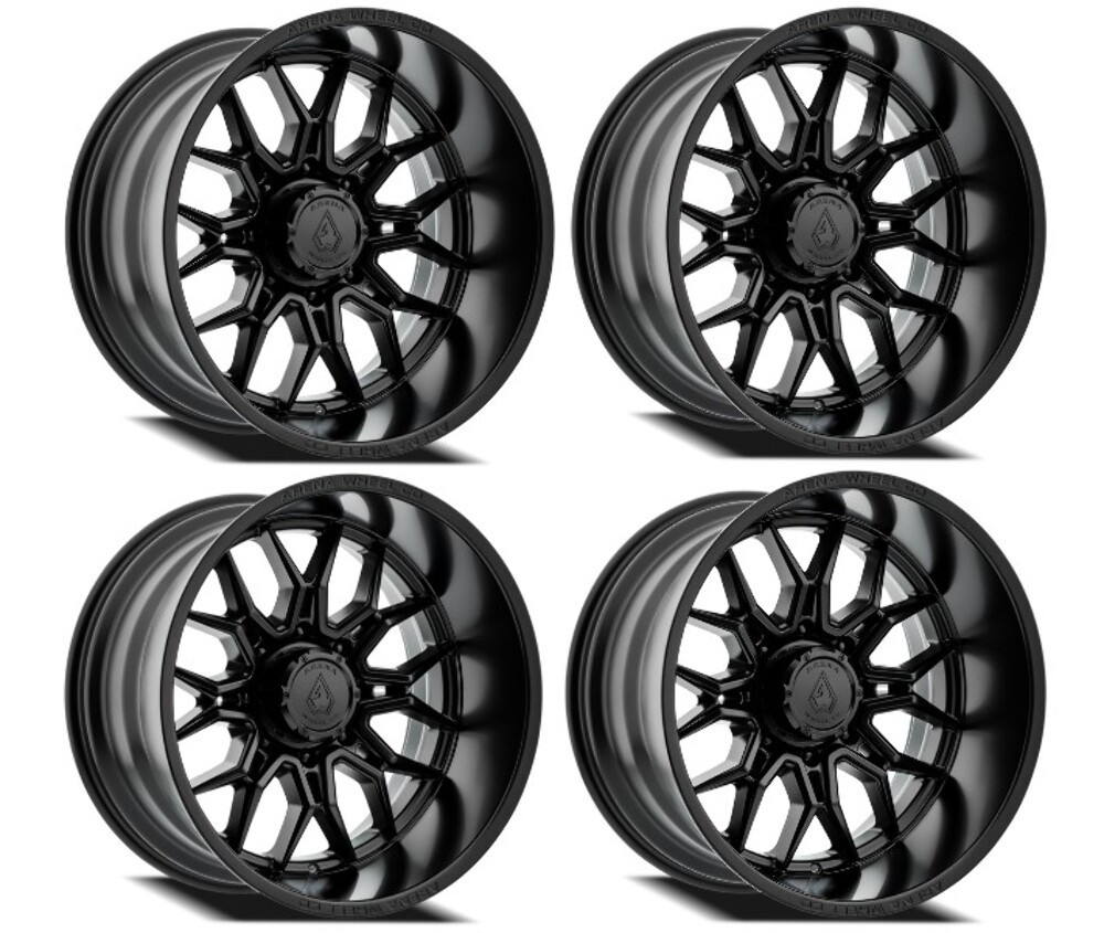 Set 4 20" Arena Violator Satin Black 20x10 Wheels 8x6.5 -18mm Truck SUV Rims