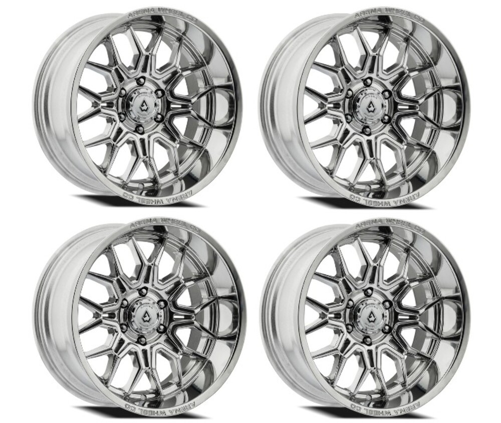 Set 4 22" Arena Violator Milled & Polished 22x12 Wheels 6x5.5 -44mm Truck Rims