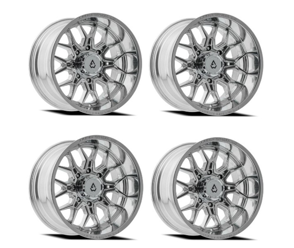 Set 4 22" Arena Violator Milled & Polished 22x12 Wheels 8x6.5 -44mm Truck Rims