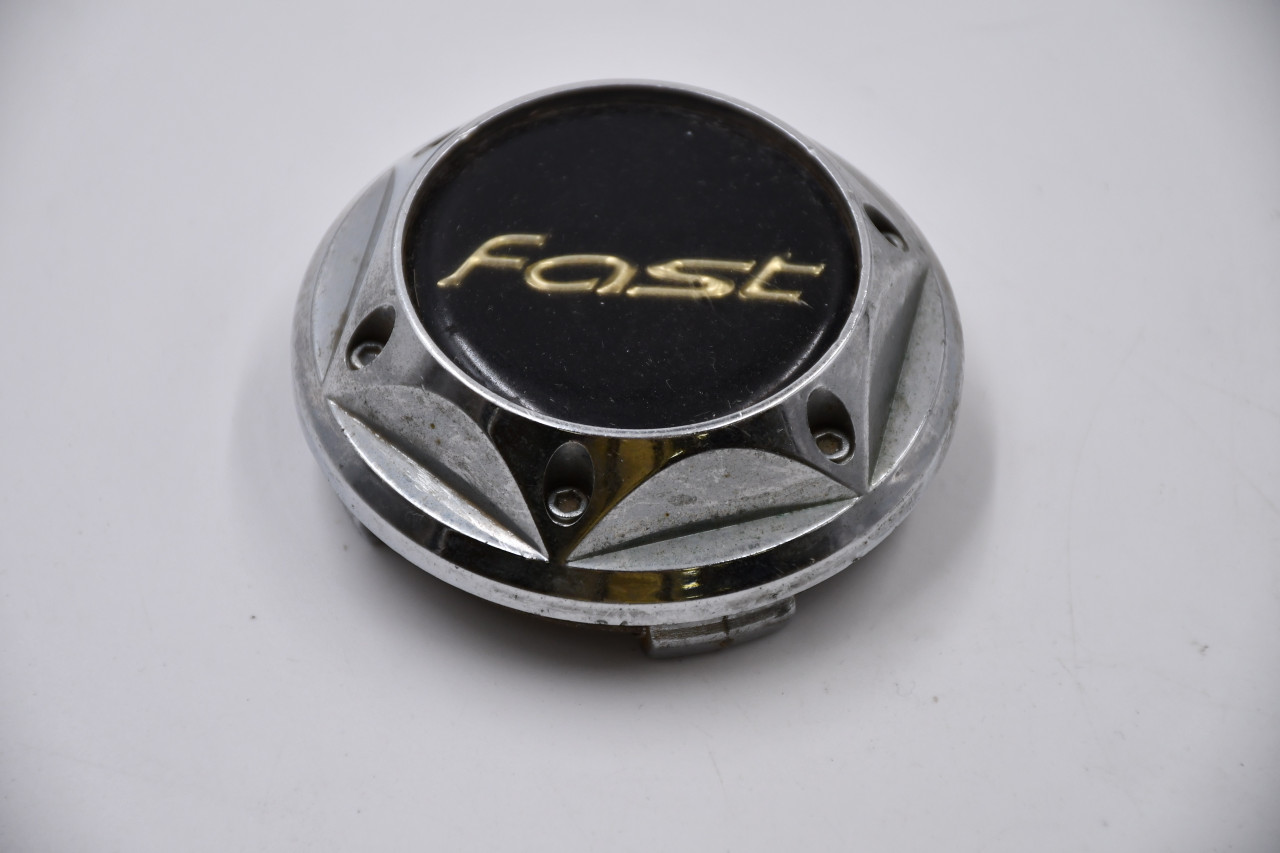 Aftermarket Fast Chrome/ Black insert Gold Lettering Wheel Center Cap Hub Cap MK-002 2.75" Aftermarket Fast Snap in