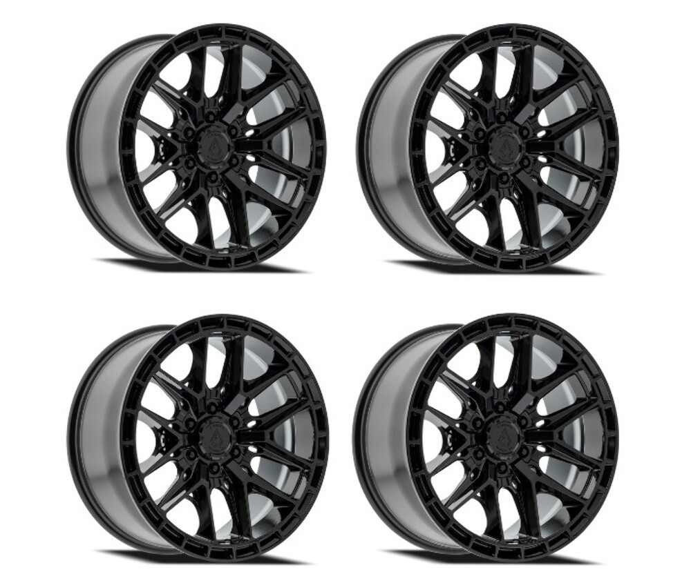 Set 4 22" Arena Battle Glossy Black 22x10 Wheels 8x170 -18mm Lifted Truck Rims