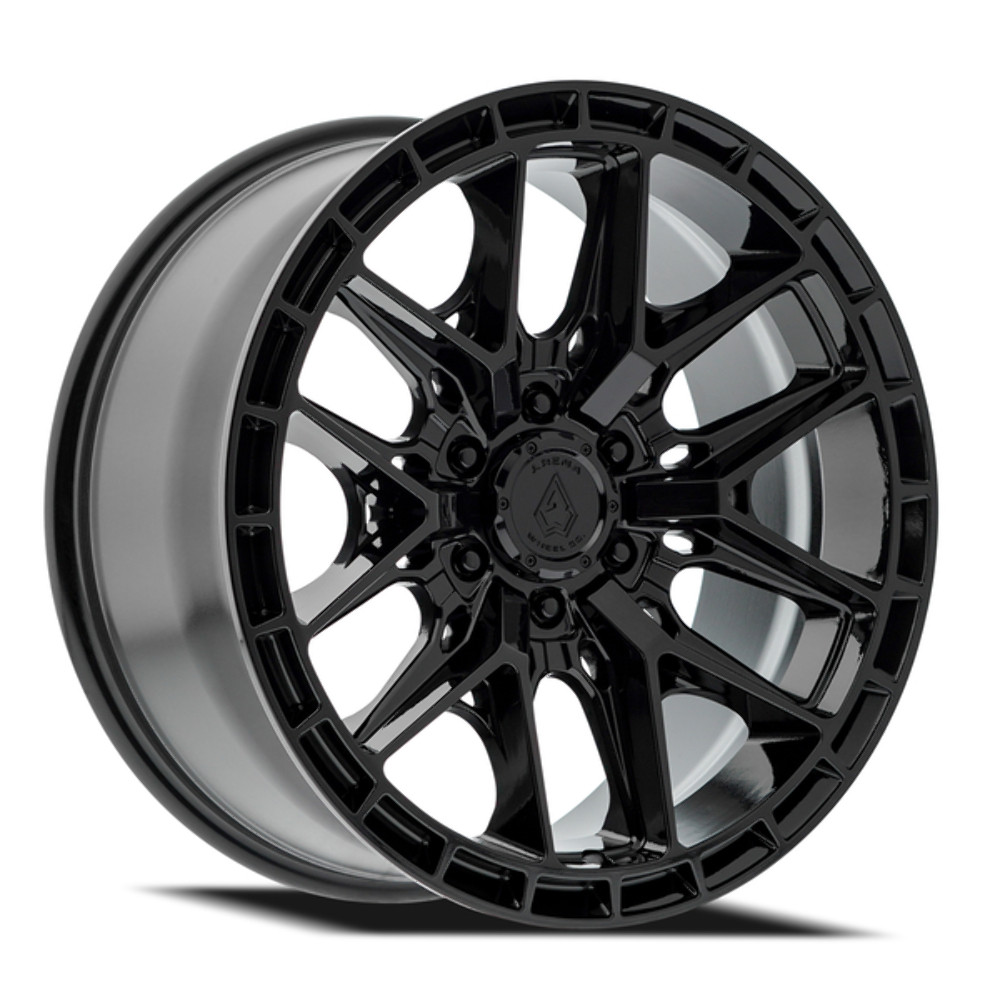 Set 4 22" Arena Battle Glossy Black 22x10 Wheels 6x135 15mm Truck SUV Rims
