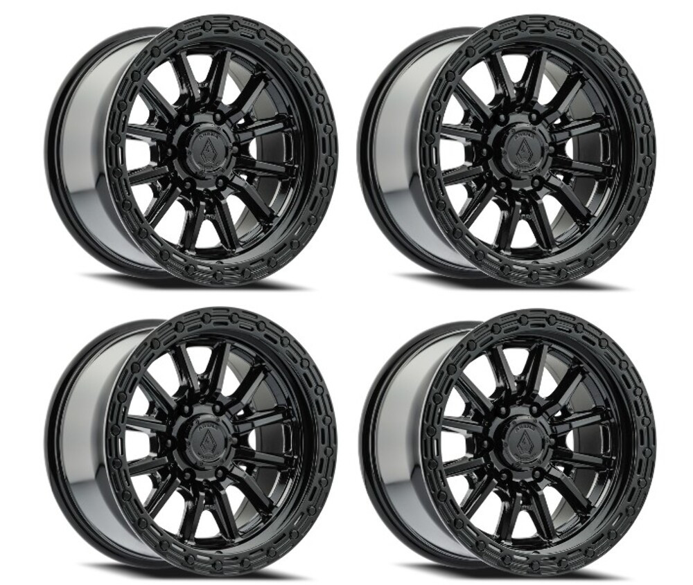 Set 4 20" Arena Trek 20x9 6x5.5 0mm Glossy Black Wheels Truck Suv Rims