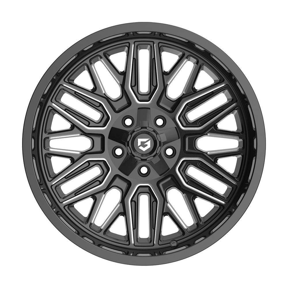 20" Gear Off Road 775BM Gloss Black Milled 20x9 Wheel 5x5 5x5.5 18mm Truck Rim