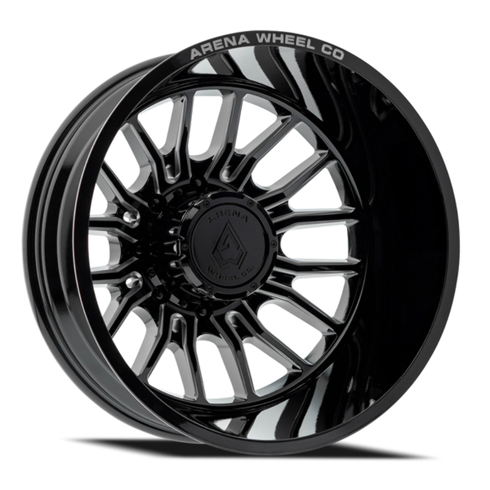 20" Arena Dually Thunder Rear Gloss Black Milled 20x8.25 Wheel 8x200 -202mm Rim