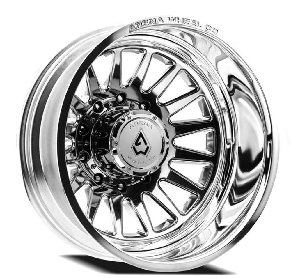 22" Arena Dually Rival Rear Milled Polished 22x8.25 Wheel 10x225 -202mm Rim