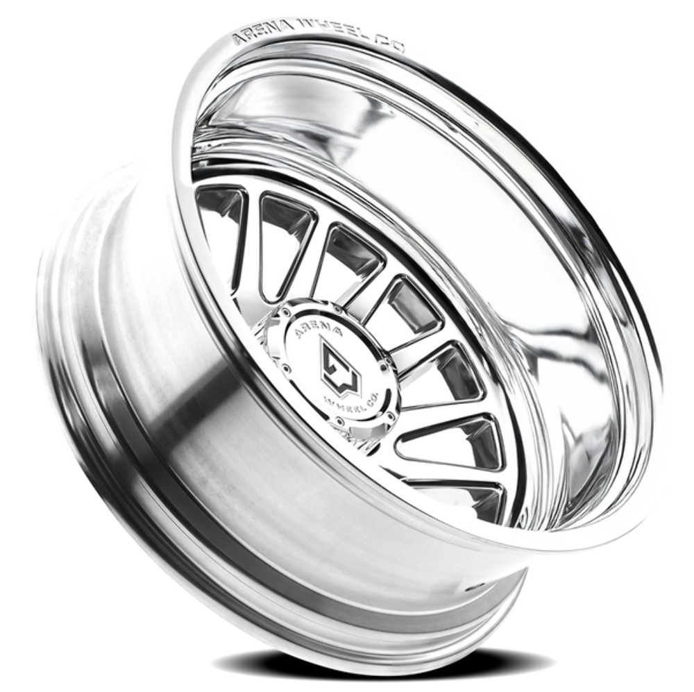22" Arena Dually Rival Rear Milled Polished 22x8.25 Wheel 10x225 -202mm Rim