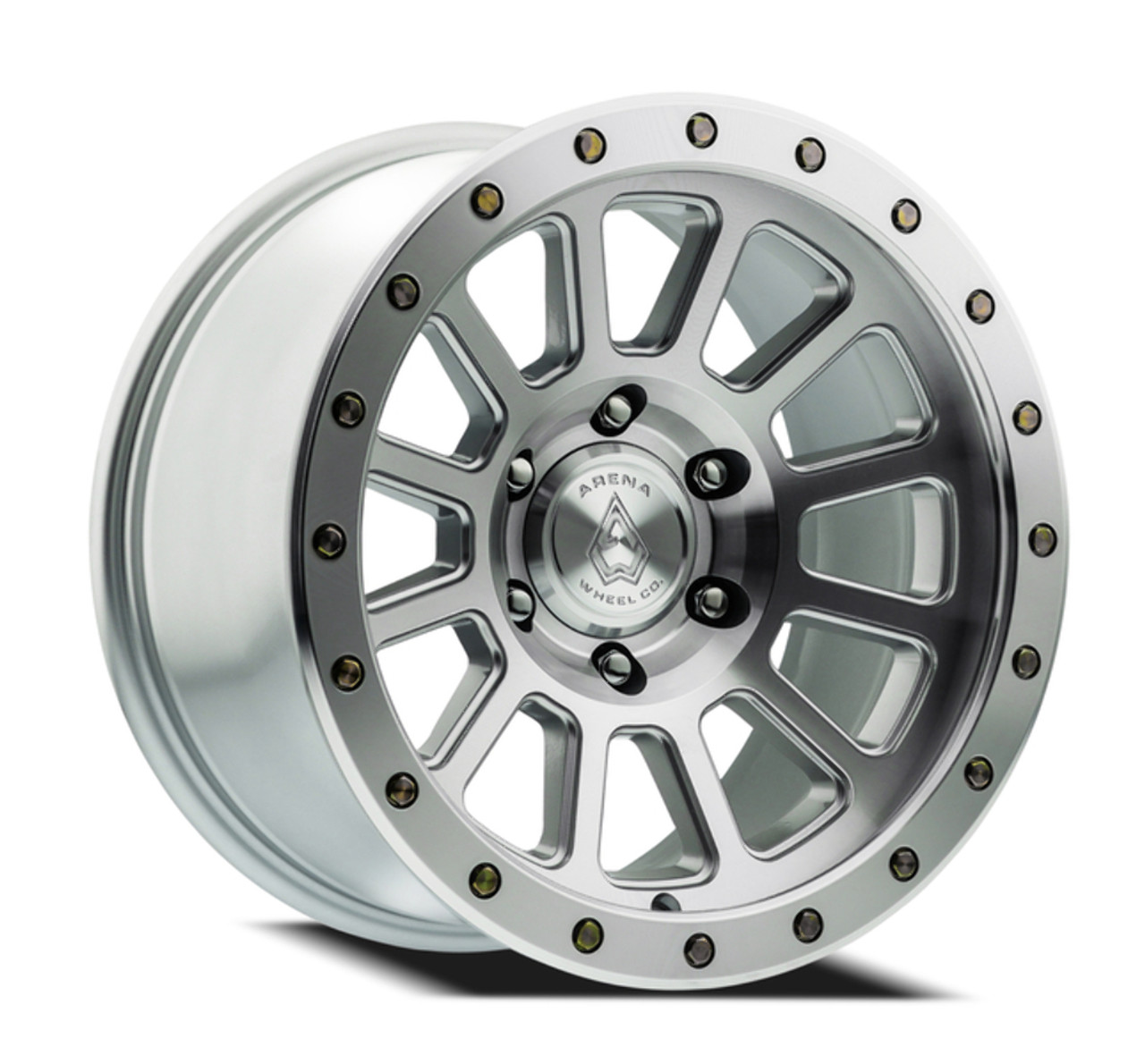 17" Arena Ammo 17x9 6x135 0mm Bright Machine Zinc Bolts Wheel Truck SUV Rim