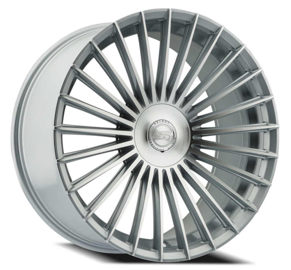 20" Select Bristol Gloss Silver Machined 20x9 Wheel 5x4.5 38mm Rim