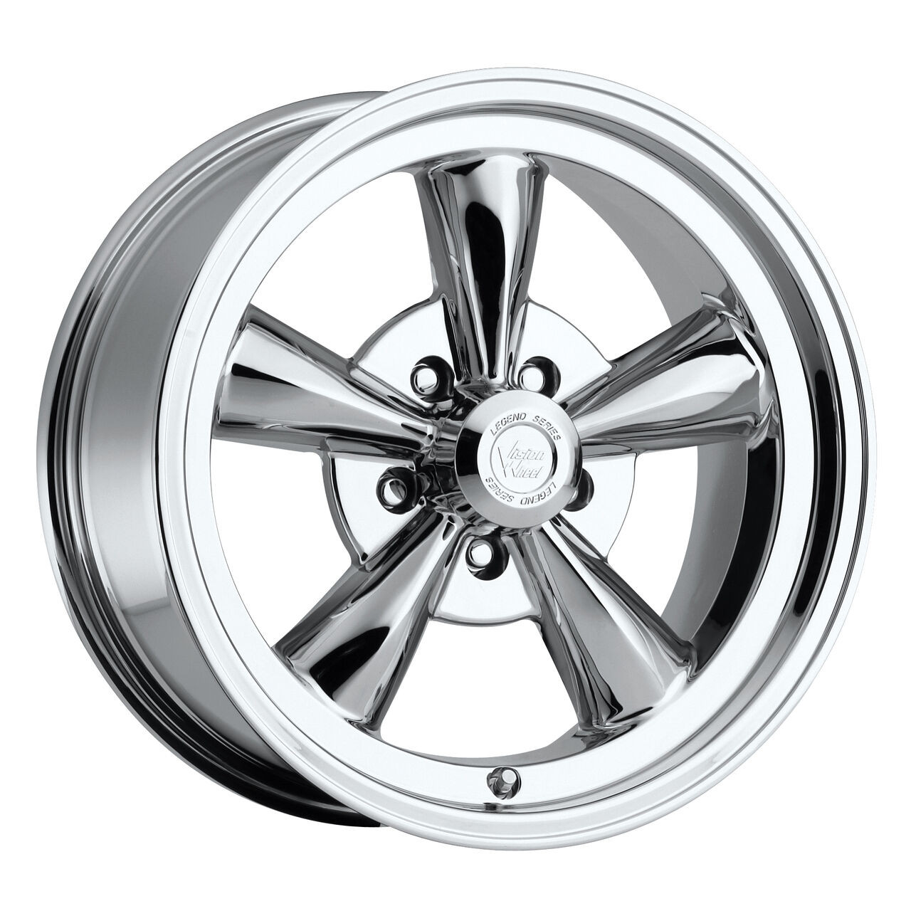 15" Vision American Muscle 141H Legend Chrome Wheel 15x7 5x4.75 Vintage Rim -7mm