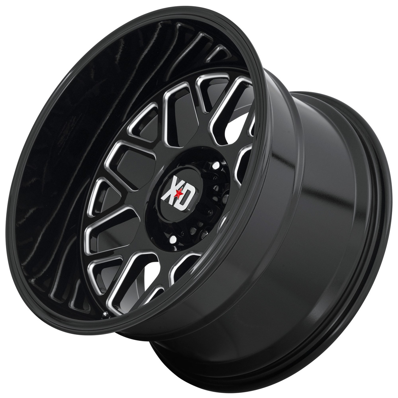 XD XD849 Grenade 2 22x12 6x5.5 Gloss Black Milled Wheel 22" -44mm Rim