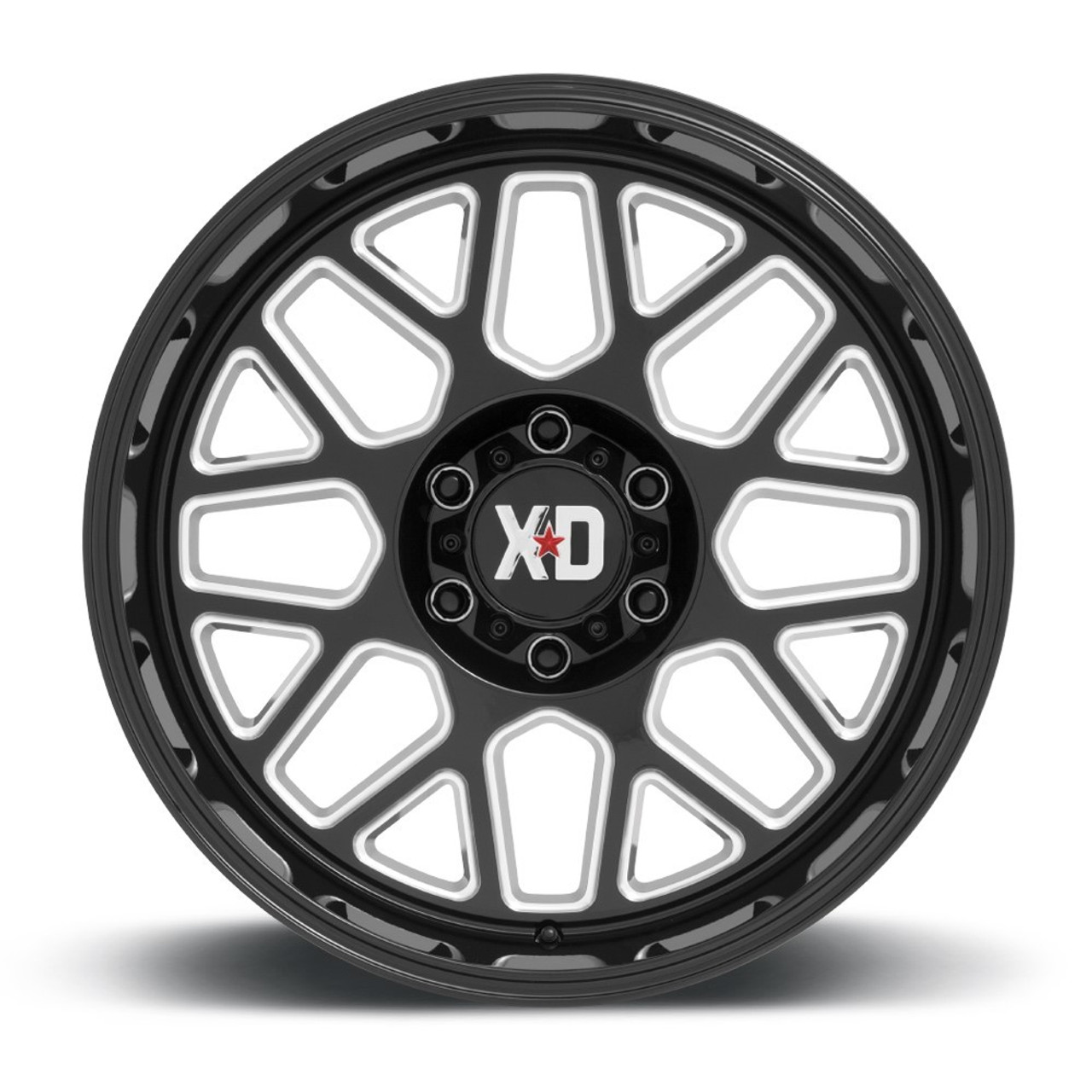 XD XD849 Grenade 2 22x12 6x5.5 Gloss Black Milled Wheel 22" -44mm Rim