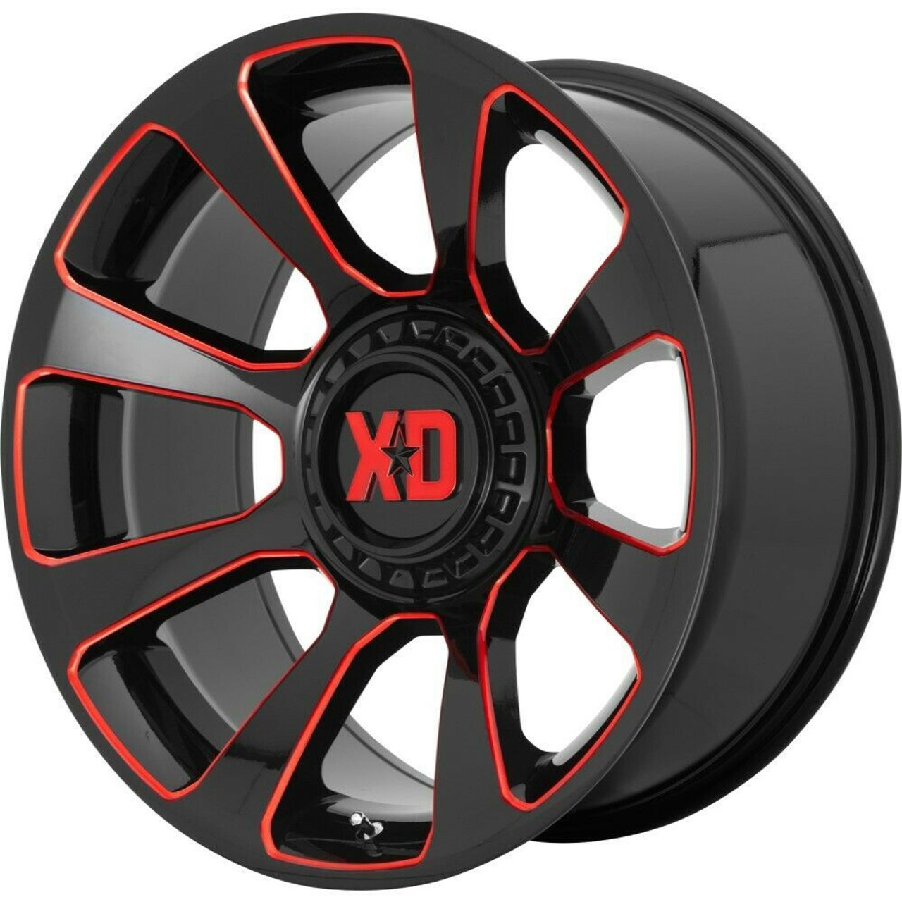 XD XD854 Reactor 20x9 6x135 6x5.5 Gloss Black Milled Red Tint Wheel 20" 18mm
