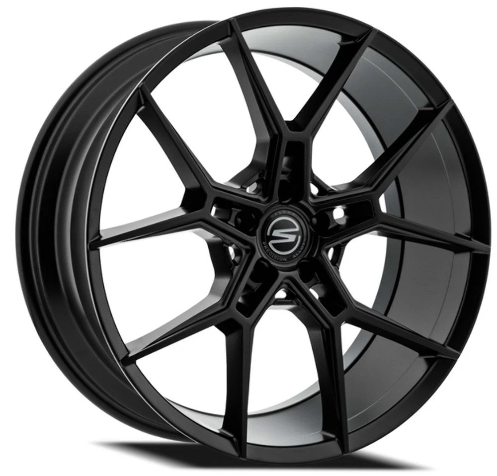 Set 4 22" Select Alpine Satin Black 22x10.5 Wheels 5x120 38mm Rims