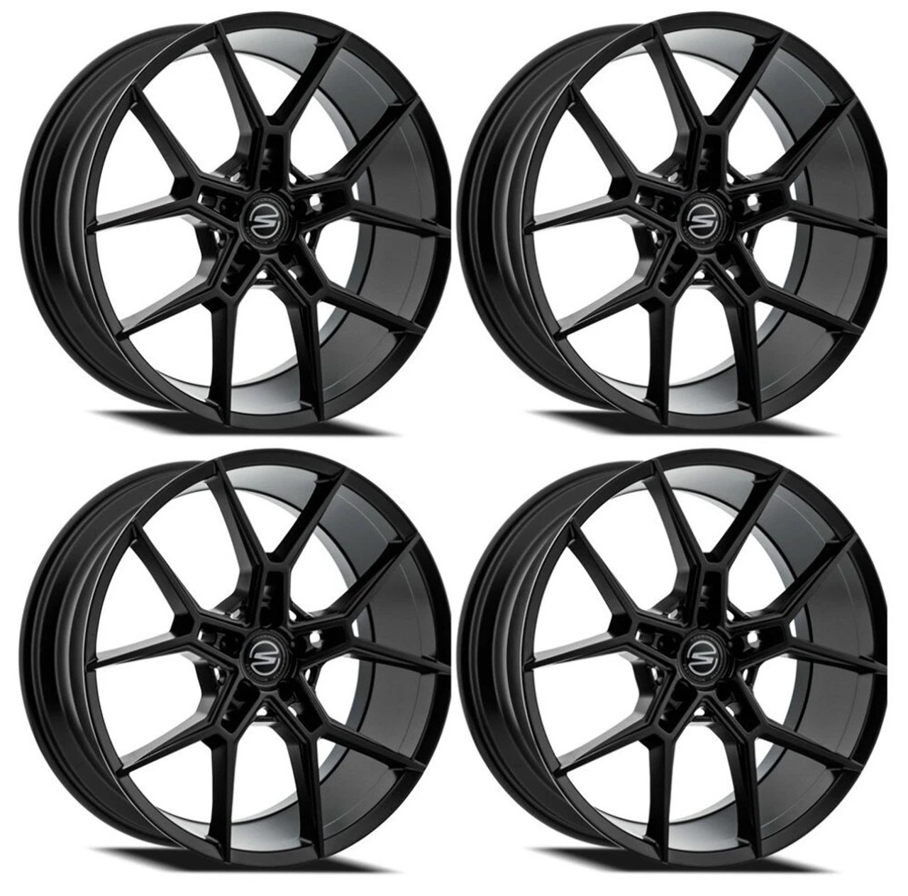 Set 4 20" Select Alpine Satin Black 20x9 Wheels 5x120 38mm Rims
