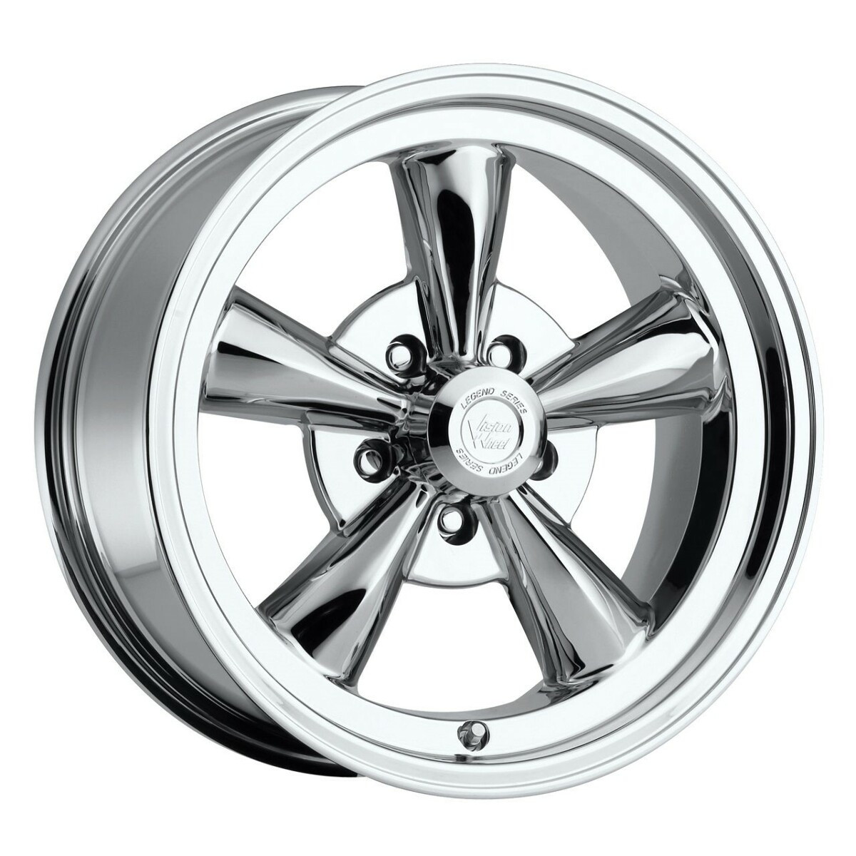 Set 4 15" Vision American Muscle 141H Legend Chrome Wheels 15x8 5x5 0mm Rims