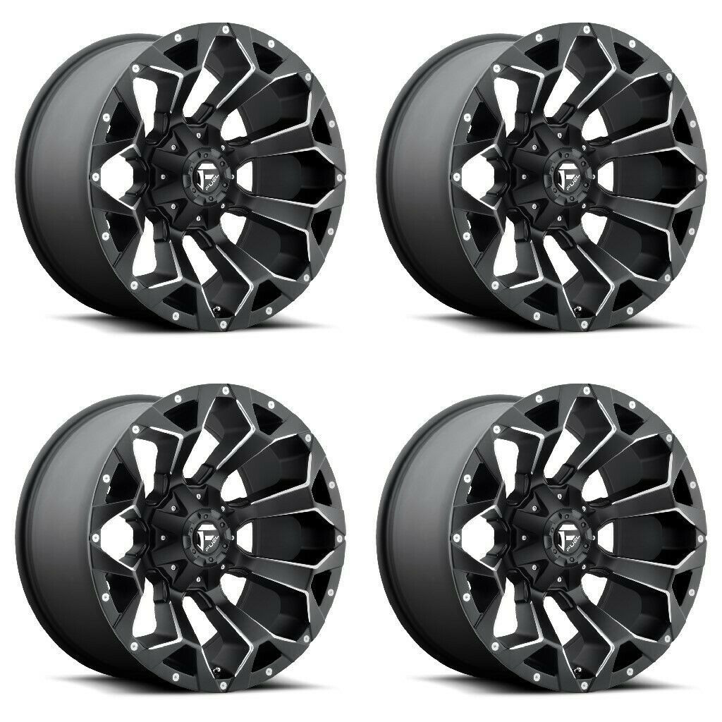 Set 4 Fuel D546 Assault 20x10 6x135 6x5.5 Black Milled Wheels 20" -22mm